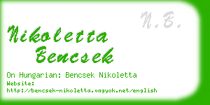 nikoletta bencsek business card